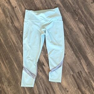 Athleta Women’s Light Blue Leggings with Gray Accents